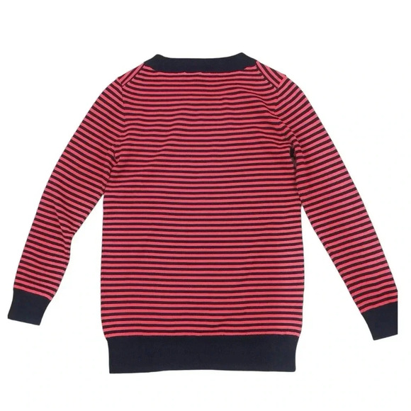 J CREW | Navy & Red Striped Crewneck 100% Merino Wool Knit Sweater Size S - Picture 7 of 10